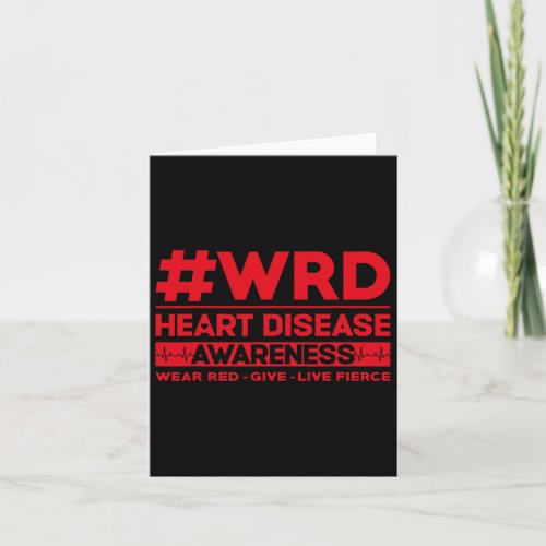 Heart Disease Awareness Minimal Wear Red Day  Card