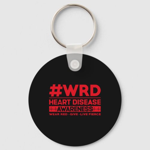 Heart Disease Awareness Minimal Wear Red Day  Keychain