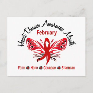 Heart Disease Awareness Month Butterfly 3.2 Postcard