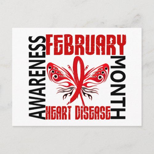Heart Disease Awareness Month Butterfly 34 Postcard