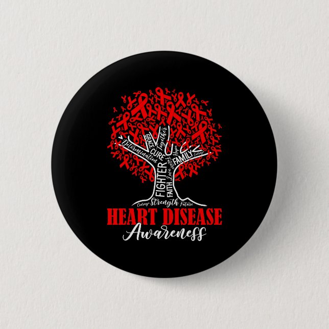 Heart Disease Awareness Month Fighter Tree With Re Button (Front)