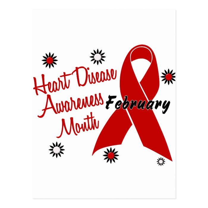 Heart Disease Awareness Month Ribbon 1.1 Post Card