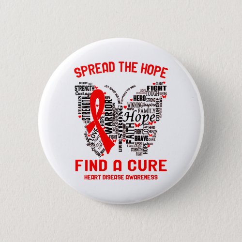 Heart Disease Awareness Month Ribbon Gifts Button