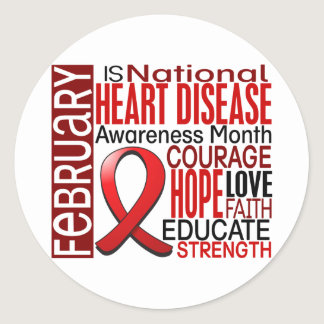 Heart Disease Awareness Month Ribbon I2.3 Classic Round Sticker