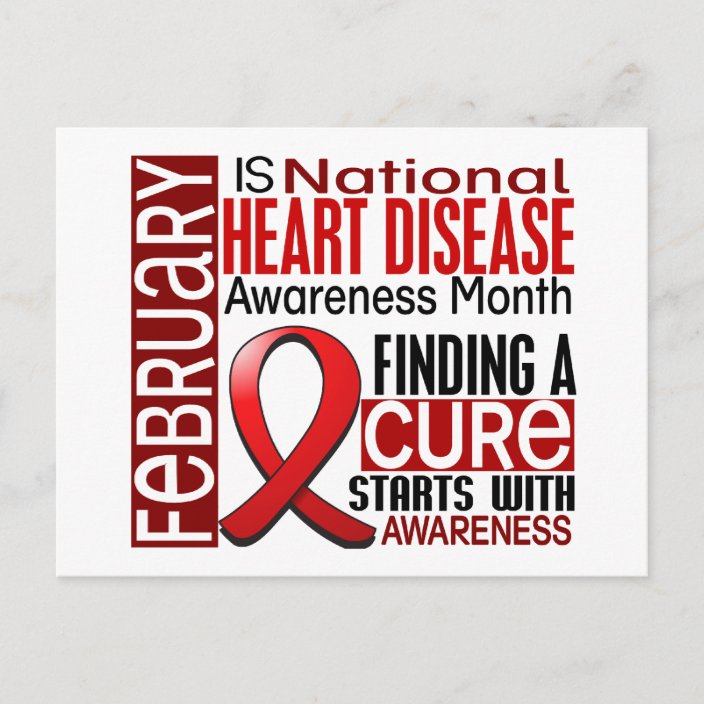 Heart Disease Awareness Month Ribbon I2 5 Postcard