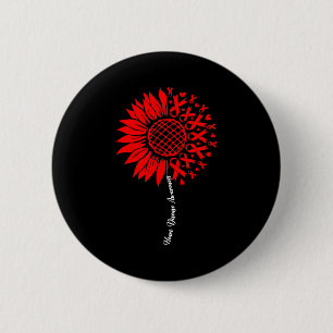 Heart Disease Awareness Month Sunflower For Women Button