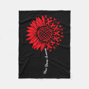 Heart Disease Awareness Month Sunflower For Women Fleece Blanket