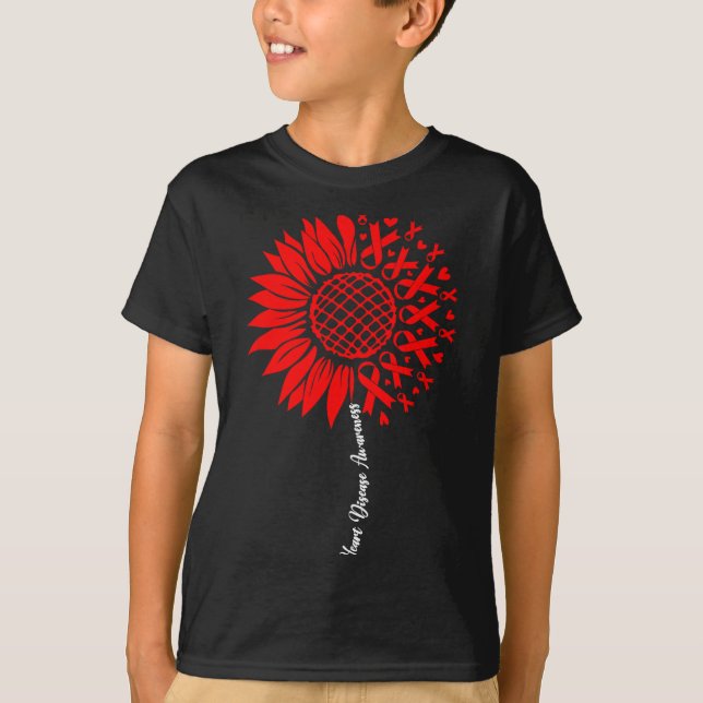 Heart Disease Awareness Month Sunflower For Women  T-Shirt (Front)