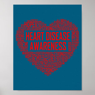 Heart Disease Awareness Red Heart Gift February We Poster