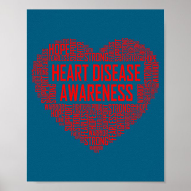 Heart Disease Awareness Red Heart Gift February We Poster (Front)