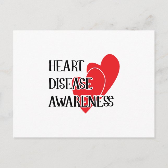 Heart Disease Awareness Red Heart Postcard (Front)