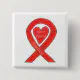 Heart Disease Awareness Red Heart Ribbon Pin | Zazzle