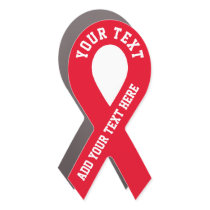 Heart Disease Awareness Red Ribbon Car Magnet
