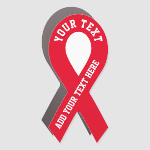 Heart Disease Awareness Red Ribbon Car Magnet