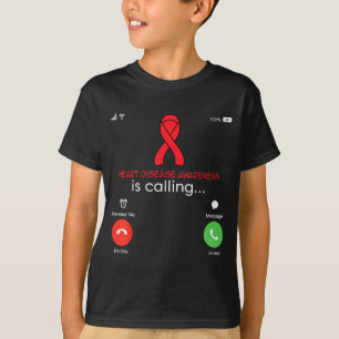 Heart Disease Awareness Red Ribbon Heart Attack Su T-Shirt