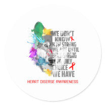 Heart Disease Awareness Ribbon Support Gifts Classic Round Sticker