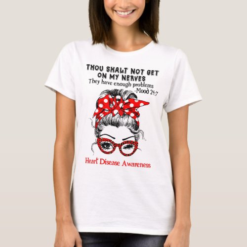 Heart Disease Awareness Ribbon Support Gifts T_Shirt