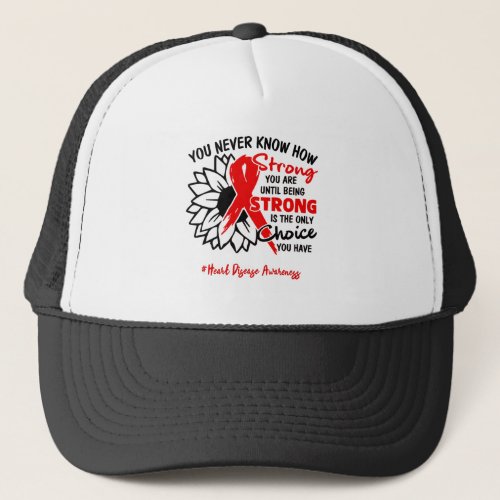 Heart Disease Awareness Ribbon Support Gifts Trucker Hat