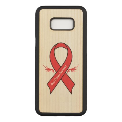 Heart Disease Awareness Ribbon with Wings Carved Samsung Galaxy S8+ Case