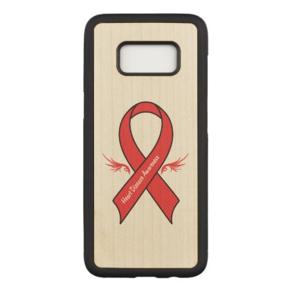 Heart Disease Awareness Ribbon with Wings Carved Samsung Galaxy S8 Case