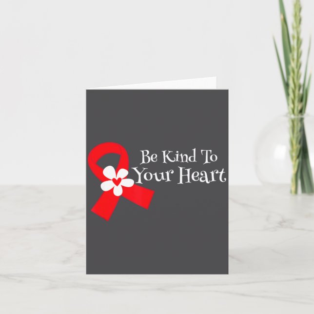 Heart Disease Awareness Shirt Heart Health Month  Card (Front)