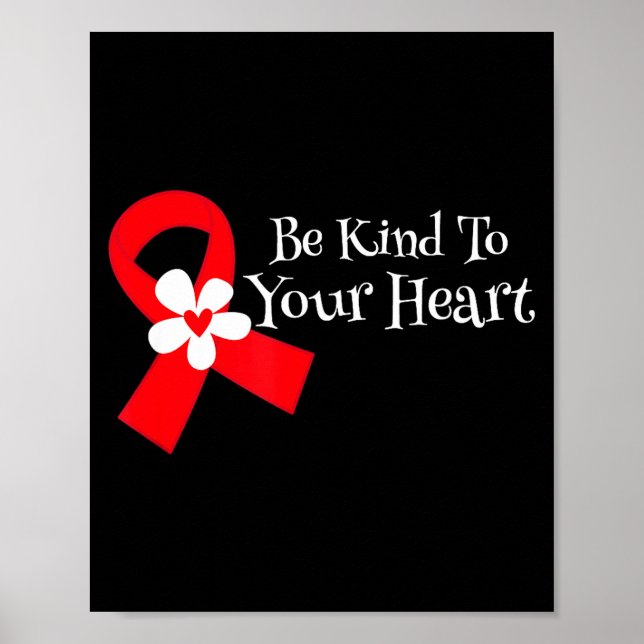 Heart Disease Awareness Shirt Heart Health Month  Poster (Front)