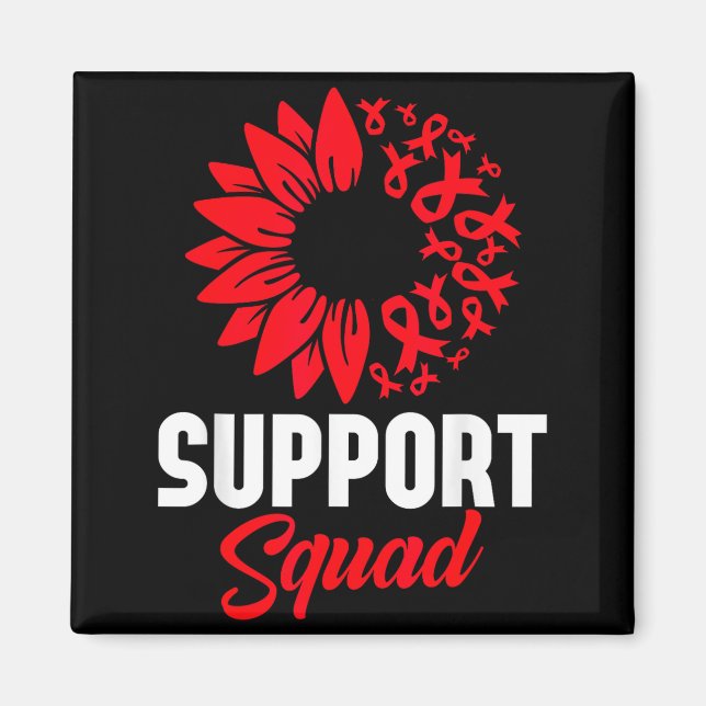 Heart Disease Awareness Support Squad Stroke Blood Magnet (Front)