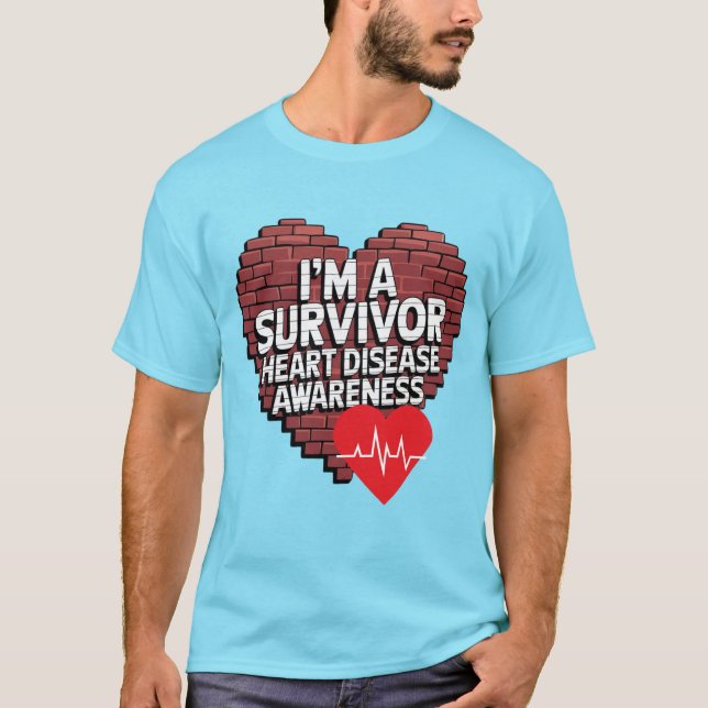 Heart Disease Awareness T-Shirt Design. (Front)