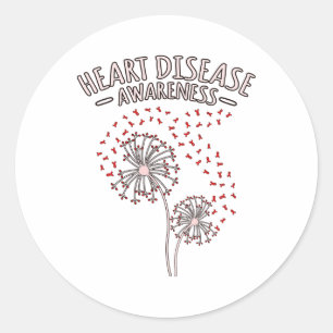Heart Disease Awareness Trees Survivor Patient Gra Classic Round Sticker