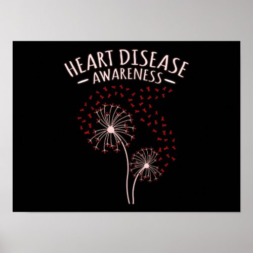 Heart Disease Awareness Trees Survivor Patient Gra Poster