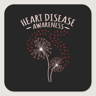 Heart Disease Awareness Trees Survivor Patient Gra Square Sticker