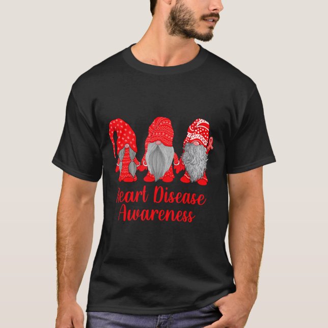 Heart Disease Awareness Wear Red In February Famil T-Shirt (Front)