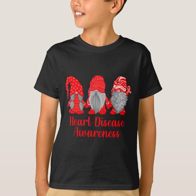 Heart Disease Awareness Wear Red In February Famil T-Shirt (Front)