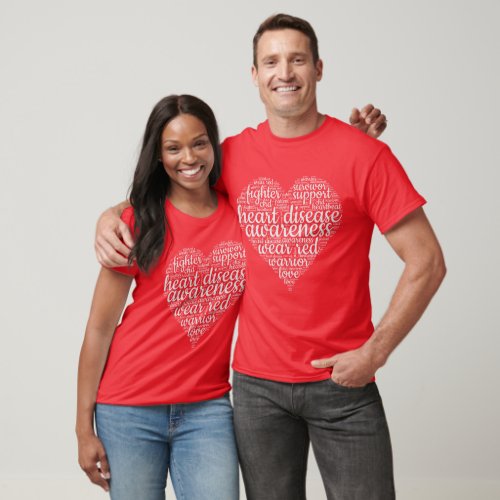 Heart Disease Awareness Wear Red Ribbon Survivors T_Shirt