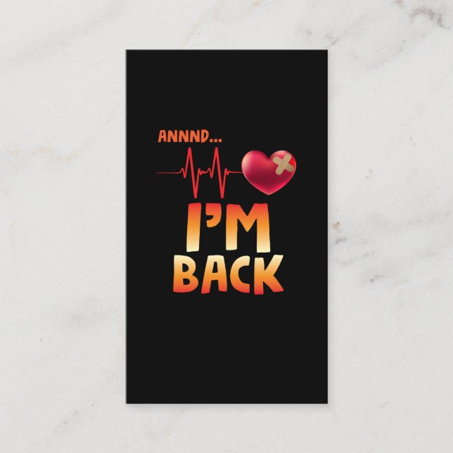 Heart disease bypass surgery recovering business card (Front)