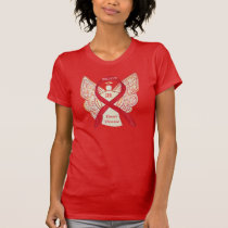 Heart Disease Red Awareness Ribbon Angel Shirt