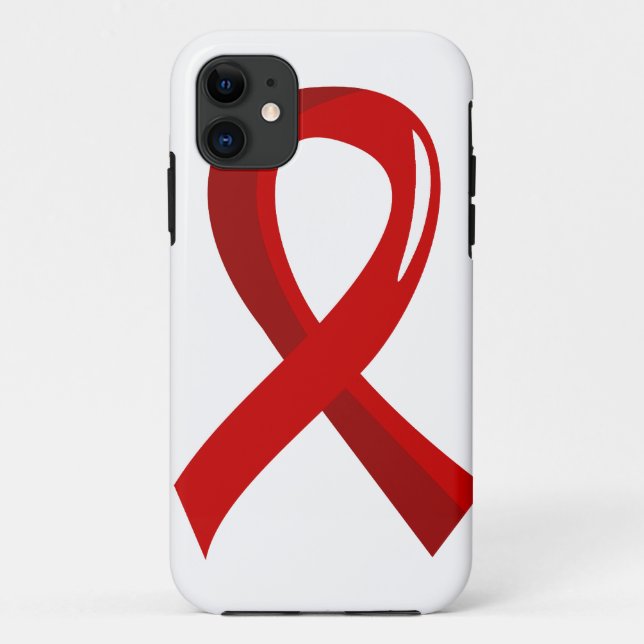 Heart Disease Red Ribbon 3 Case-Mate iPhone Case (Back)