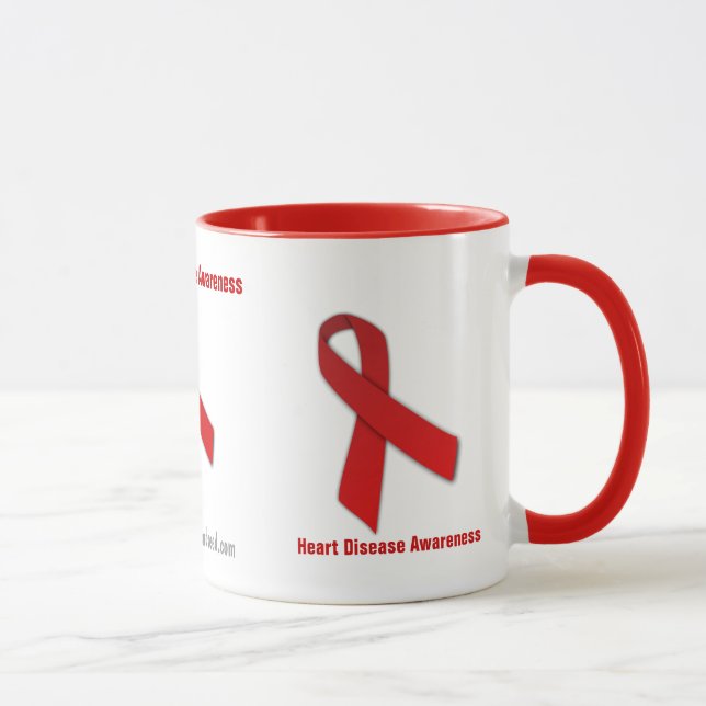 Heart Disease Red Ribbon Mug (Right)
