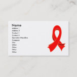 Heart Disease Stylish Red Ribbon Business Card