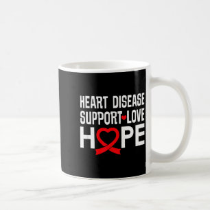 Heart Disease Suprt Love Hope Red Ribbon  Coffee Mug
