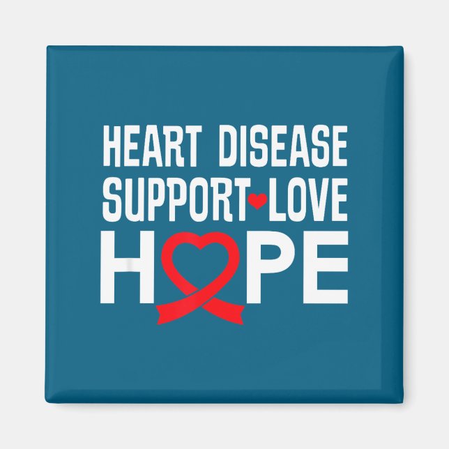 Heart Disease Suprt Love Hope Red Ribbon  Magnet (Front)