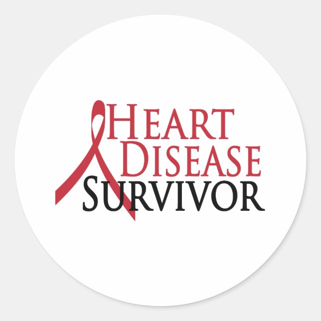 Heart Disease Survivor Classic Round Sticker (Front)