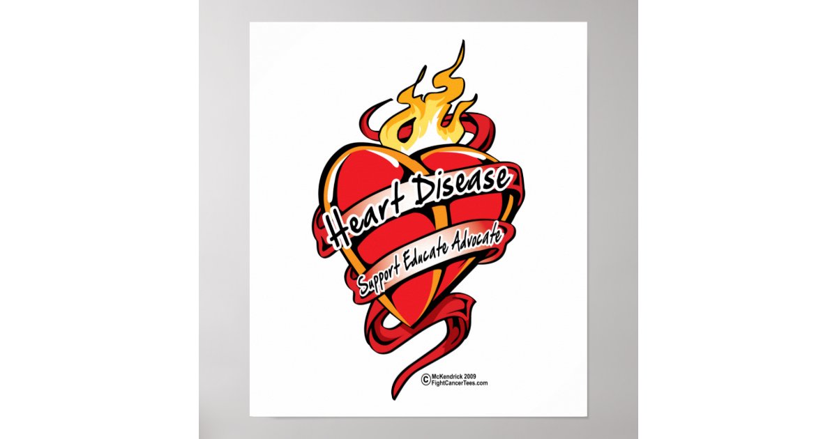 Heart Disease Tattoo Heart Poster | Zazzle