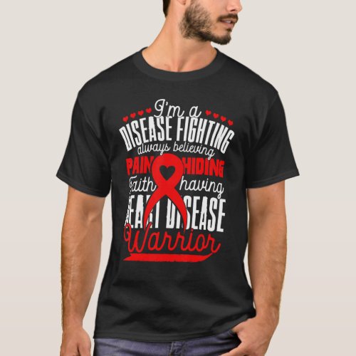 Heart Disease Warrior Awareness Ribbon Disease T_Shirt