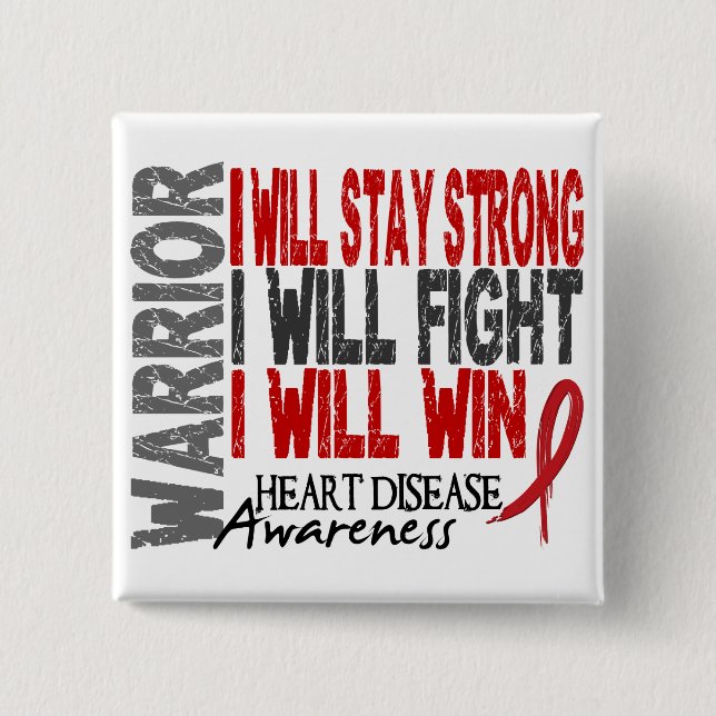 Heart Disease Warrior Button (Front)