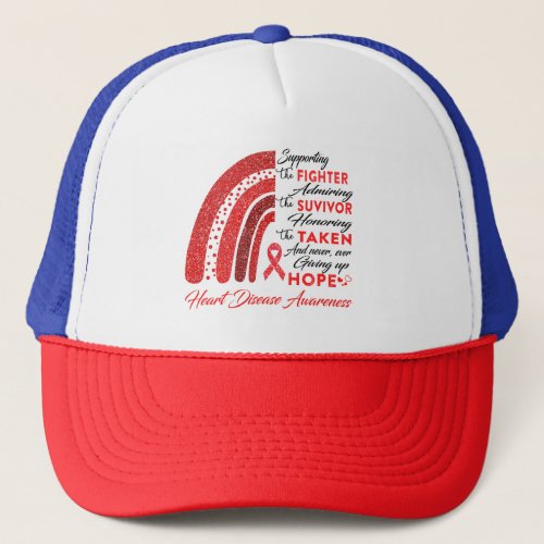 Heart Disease Warrior Supporting Fighter Trucker Hat