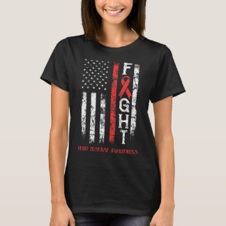 Heart Disease Warrior Us Flag T-Shirt