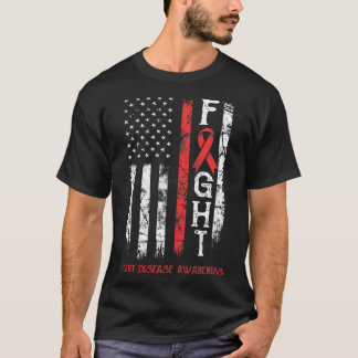 Heart Disease Warrior Us Flag T-Shirt