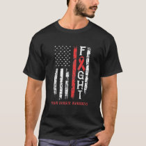 Heart Disease Warrior US Flag T-Shirt