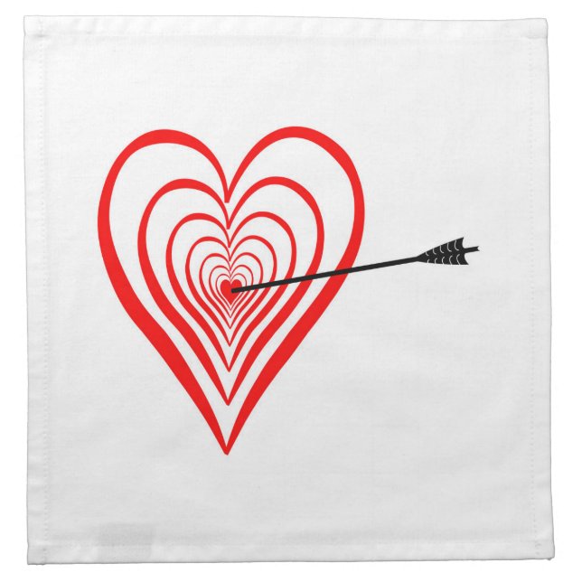 heart disk with arrow cloth napkin (Front)